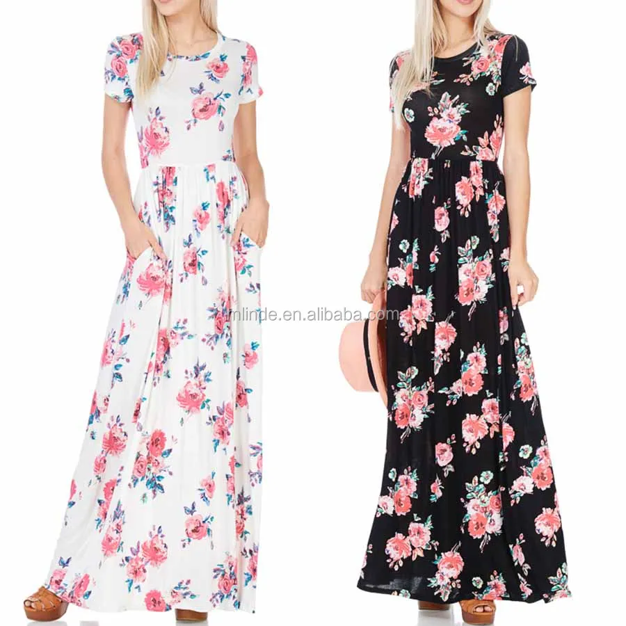 floral print maxi dress with pockets
