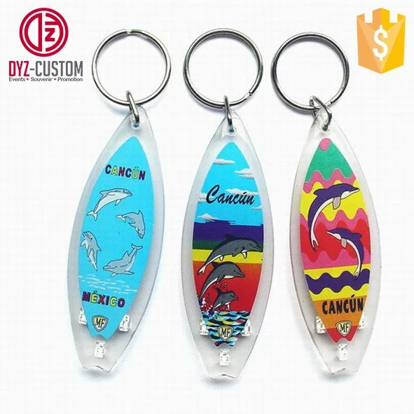 Custom Oval Shape Souvenir Keychain Florida Acrylic Keychain With Sand ...