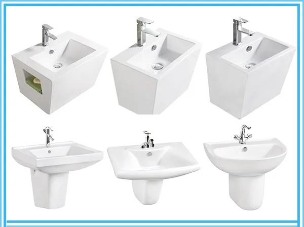 Mirror white Solid Surface Ceramic Hotel Project Bathroom Ware Hand Wash Basin Sink