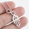 Fashion Personality 925 Silver Hand of Fatima 8 character Necklace amulet jewelry