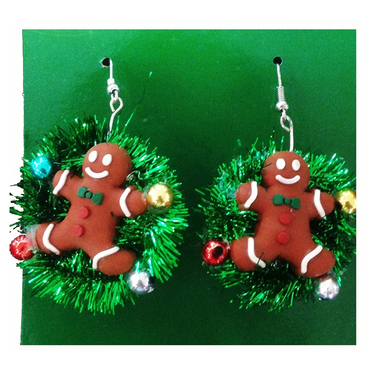 flashing light christmas earrings