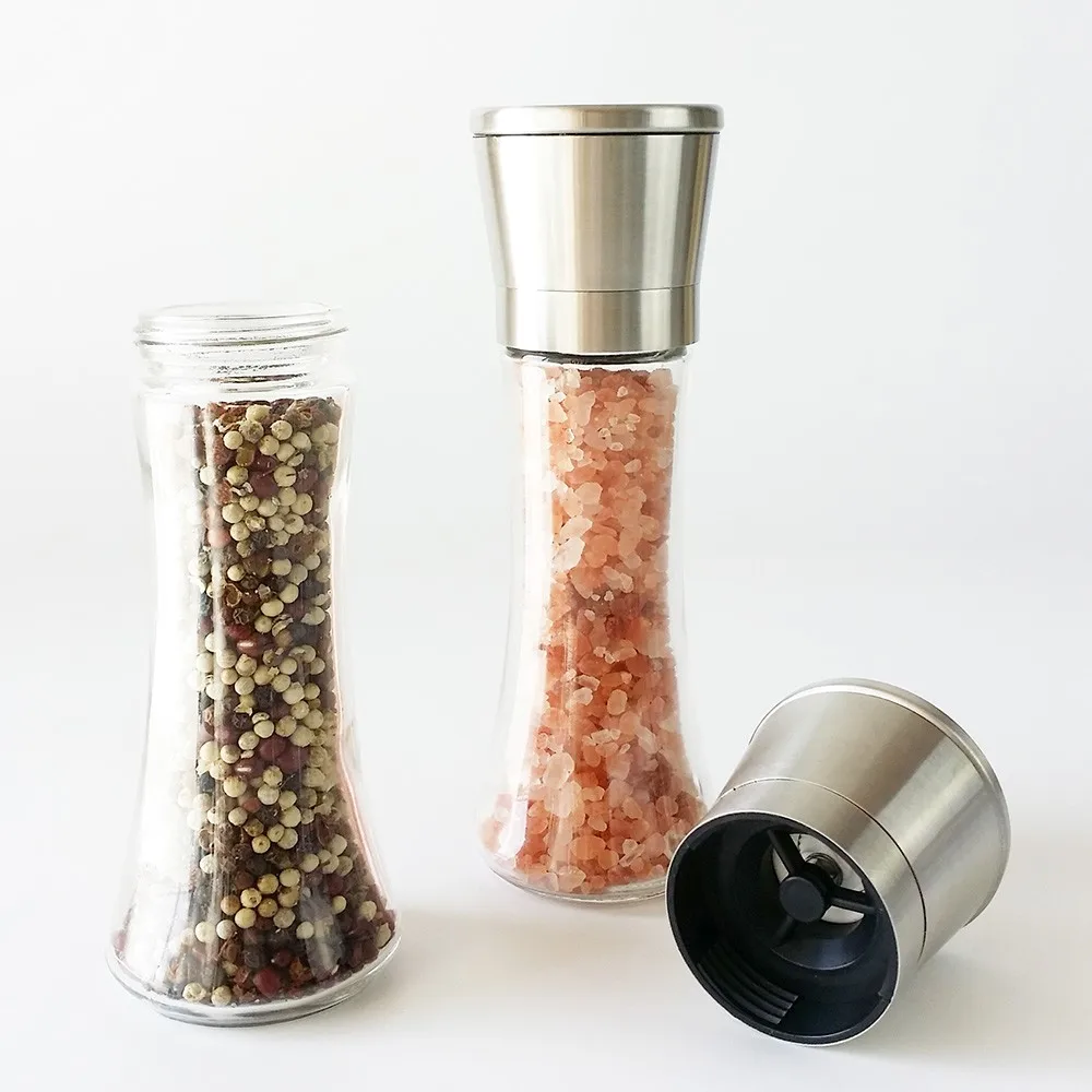 2023 hot sale tall glass salt pepper mills salt and pepper grinder ...