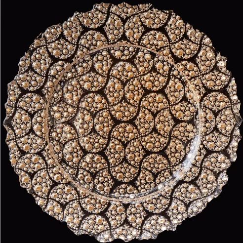 China tableware rose gold silver glass wedding charger plate 13"