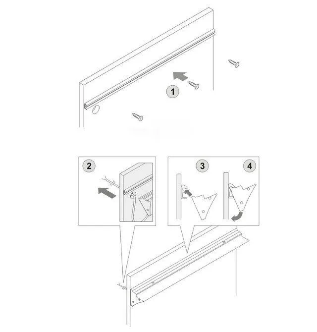 110v 220v Aluminum Shelves Housing Display Clip Light Led Illuminated