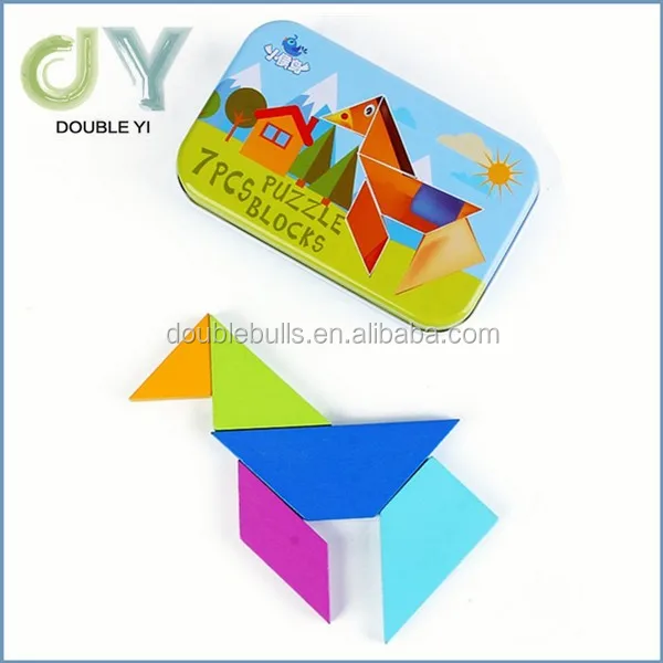 classic kids wooden jigsaw puzzle toy, 7-piece wooden puzzle for