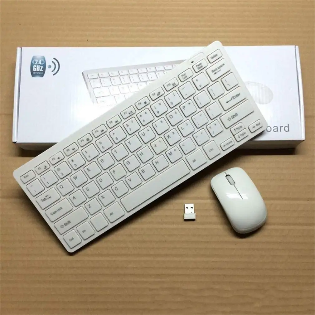 Buy Mini Wireless Keyboard and Optical Mouse Combo for Desktop (WHITE