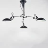Fully black insert chandelier 3 arms nordic style living room ceiling light restaurant pendant light
