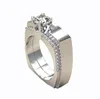 INFANTA JEWELRY 2019 18k White Gold Ring Setting Luxury Platinum Plated Cubic Zirconia Bridal Wedding Ring For Women Men Jewelry