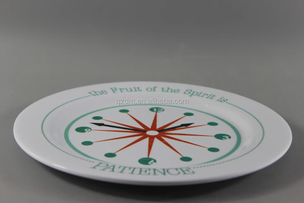 Clock Printing Melamine Dinner Plates For USA