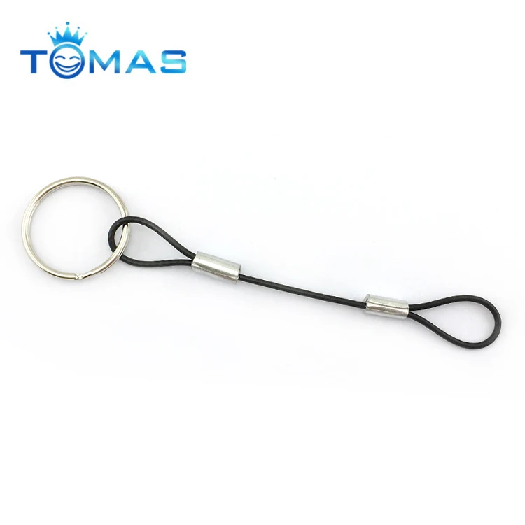 Wholesale Steel Wire Rope Lanyard Loop For Luggage Tab Carabiner And