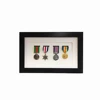 Hot Sale Medal 3D Box Display Frame Solid Wood Custom 4x World War Military Single Medal in Black Photo Frame