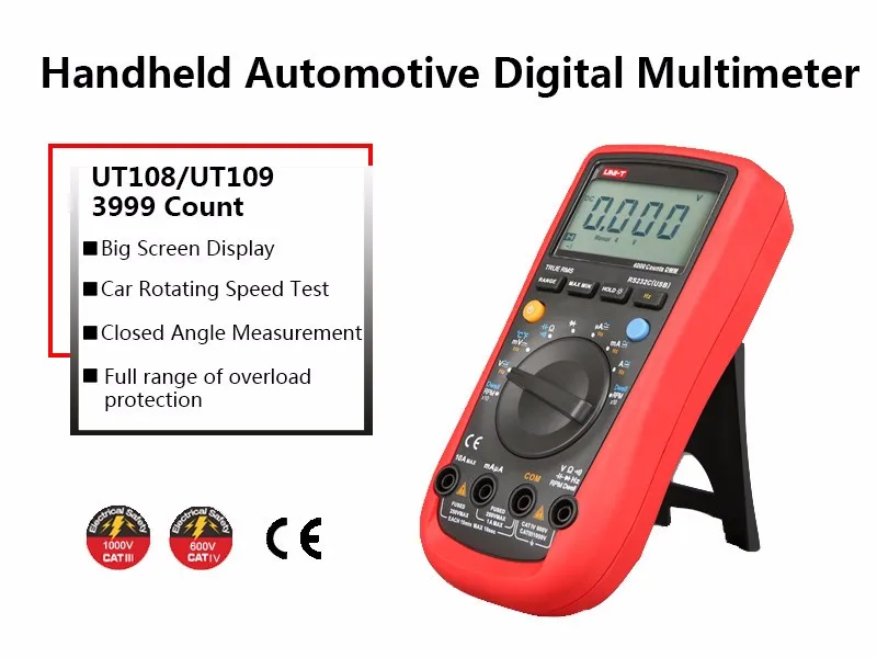 Uni-t UT109 Handheld Automotive Digital Multimeter for sale online 