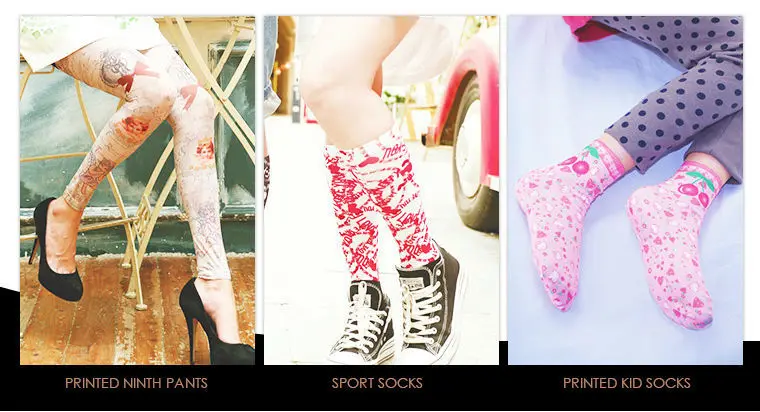 Printed Sport Socks Digital Printed Pantyhose Printed Kids Socks Printed Leggings  Printed pantyhose jacquard pantyhose solid pantyhose sexy tights kid hosiery colorful hose floral print tights -Foshan Shunde Qianbeiyi Raiment Co., Ltd. a003