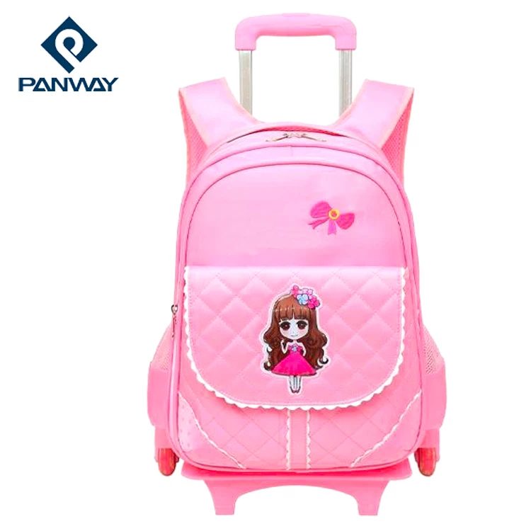 2 In 1 Removable Back-pullable Student Wheel Backpack Kids Travel ...