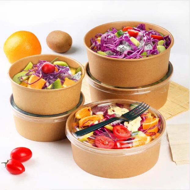 1000ml Kraft Paper Food Container With Lid Buy Paper Food Container