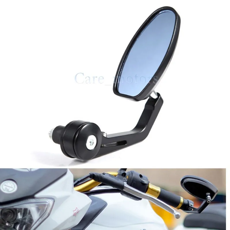 Fuerdi CNC Motorcycle 3 Round Black 7//8 Handle Bar End Mirrors Cafe Racer Bobber Clubman Motorcycle Side Mirror