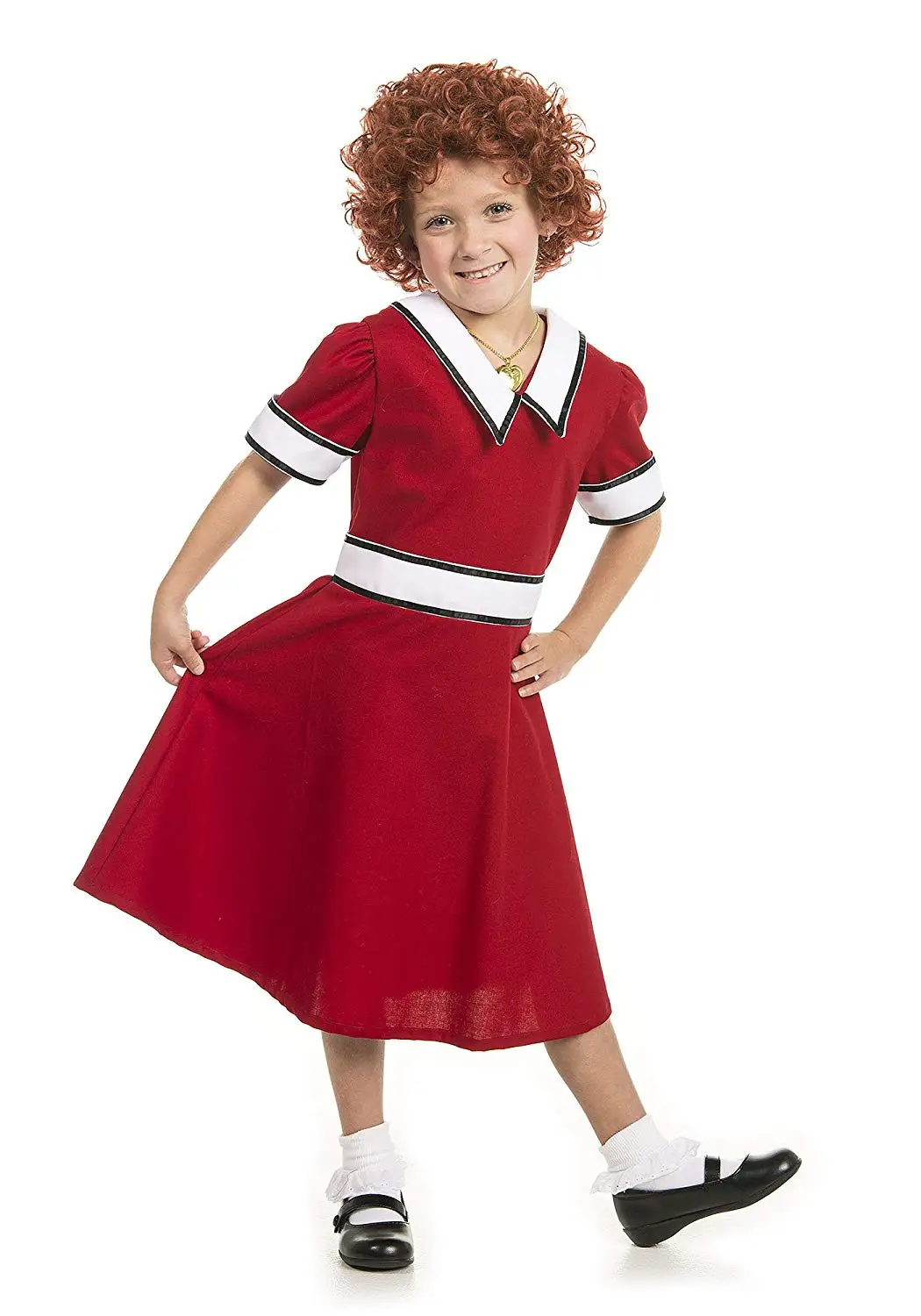 Forum Novelties Girls Little Orphan Annie Child Costume Red Dress Size Small 4-6