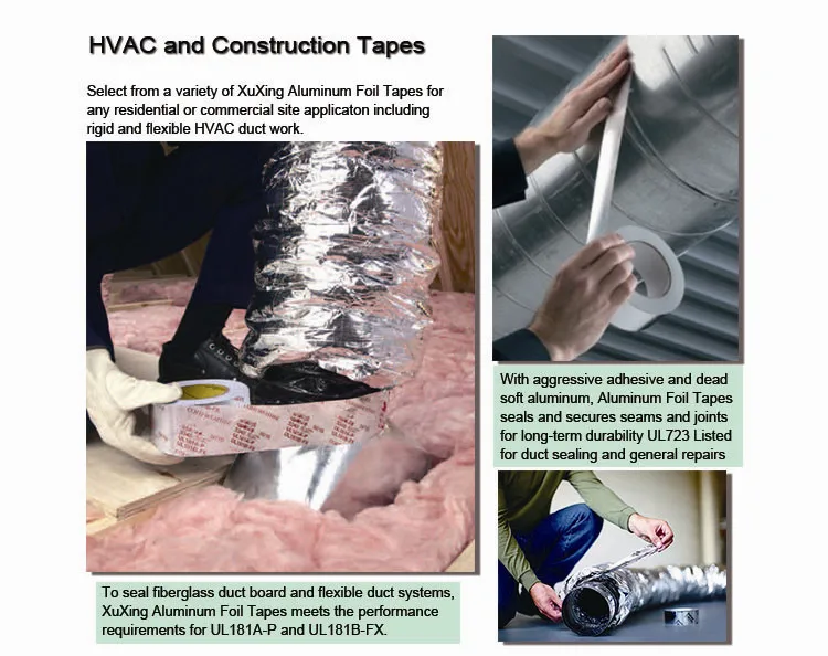 Heat Resistant Self Adhesive Silver Duct Tape Waterproof And Fireproof