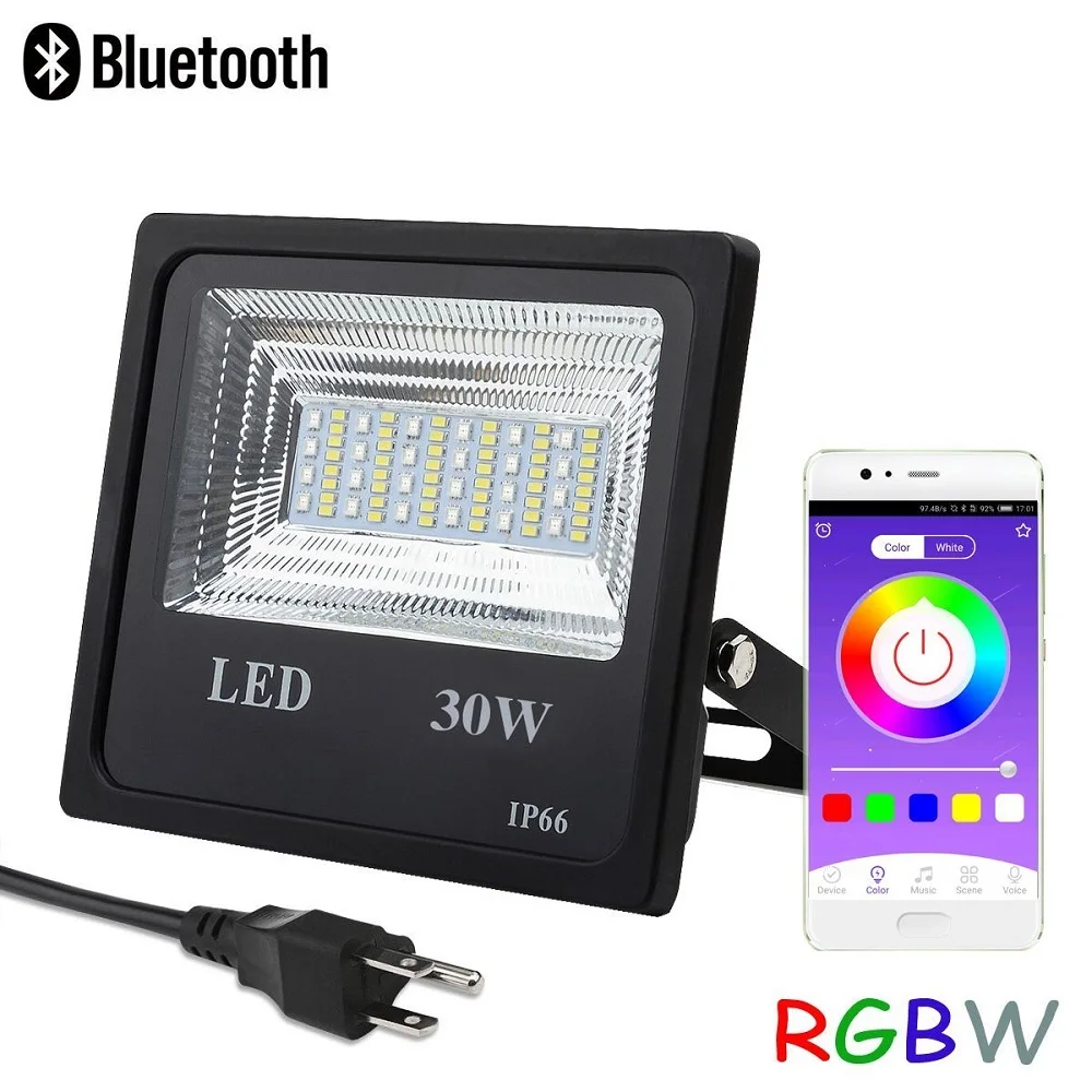 30W Magic Waterproof LED Flood Light Intelligent Bluetooth Meshlamp APP Control
