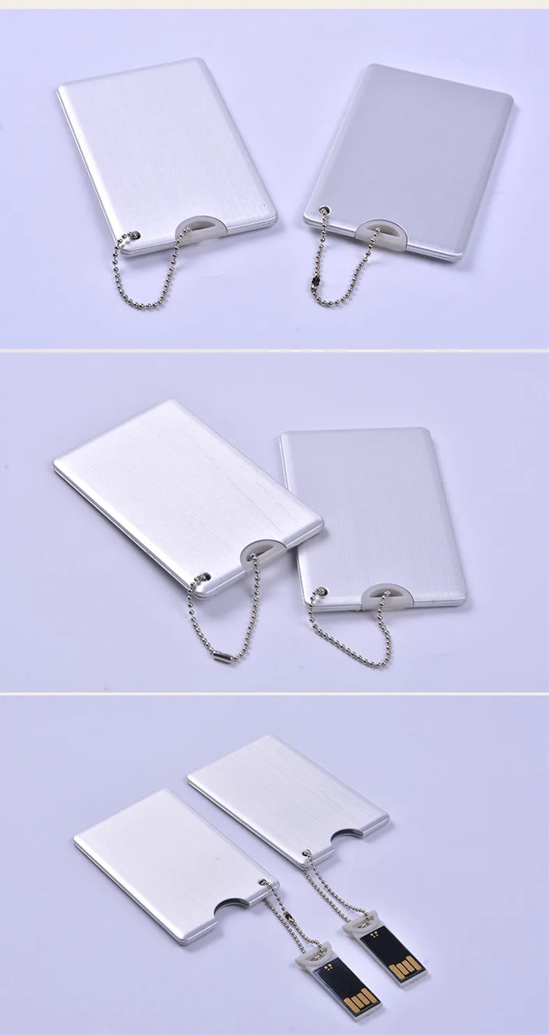 wholesale giveaway gift metal business card usb flash drive 8 gb no housing keychain sliding aluminum credit card usb disk - ANKUX.COM