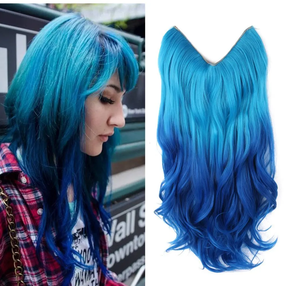 blue hair extensions human hair