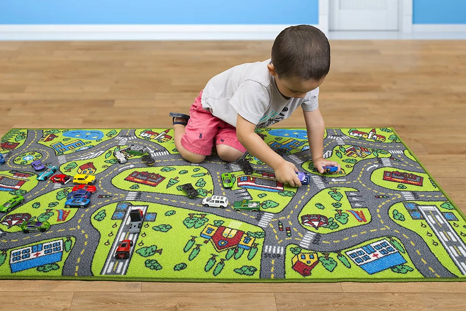 Kids Carpet Playmat Rug City Life