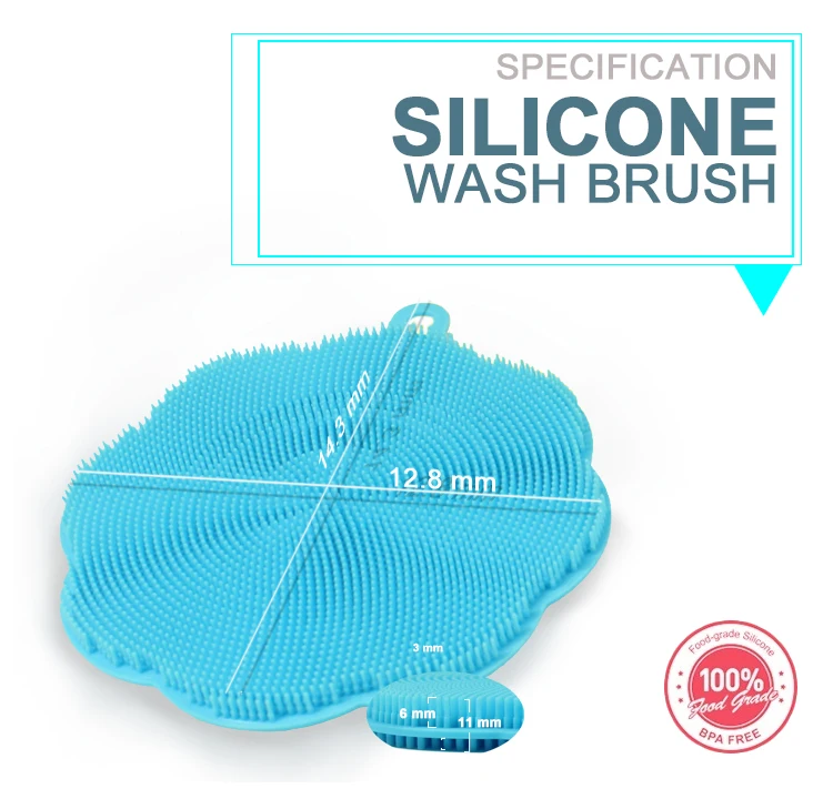 2019 New Design Silicone Kitchen Dish Wash Sponge Brush Dish Scrubber Sponge