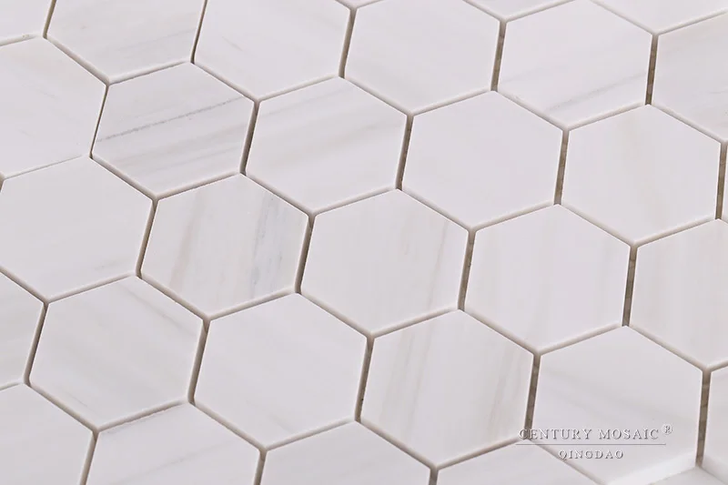 Century Modern Design And Cheap Price 2'' White Hexagon Bathroom Tile