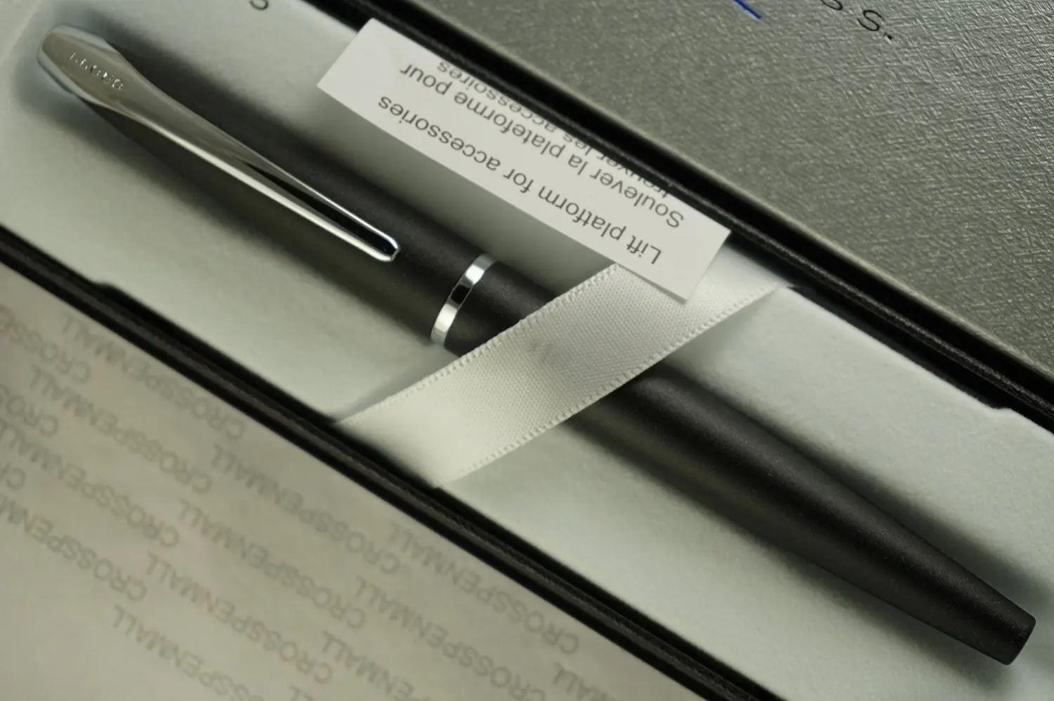 Cross Made in the USA ATX Satin Matte Basalt Black and Extremely Polished Appointment , Fine Stainless Nib Fountain Pen. Comes with Inkwell Converter and Cartridges.