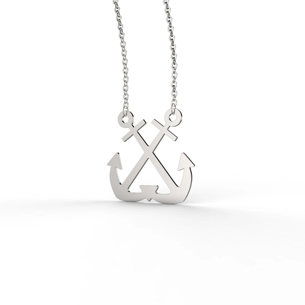 18-Inch Rhodium Plated Necklace with 6mm Sterling Silver Beads and Sterling Silver Saint Aaron Charm.