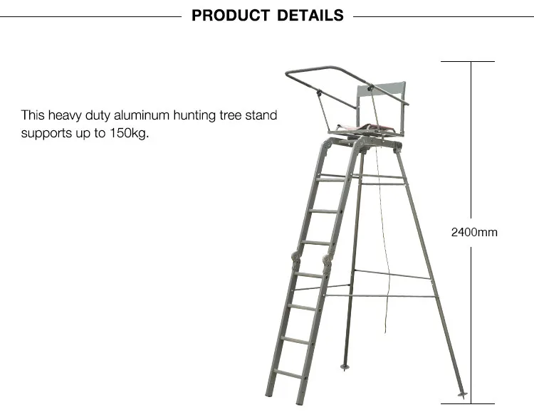 High Quality Wholesale 2m One Man Aluminum Ladder Tree Stand Ladder