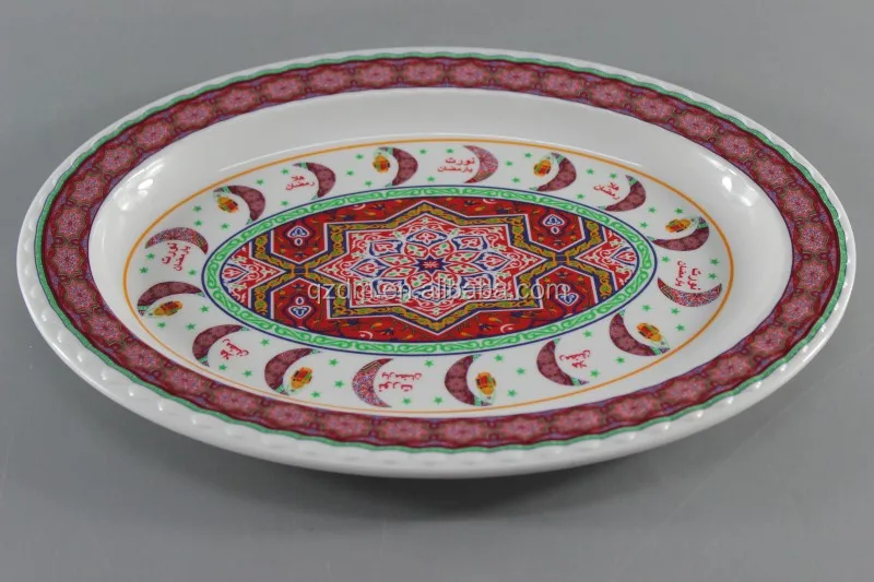 16.5"Melamine Wave Oval Dinner Plate ,Melamine oval plate