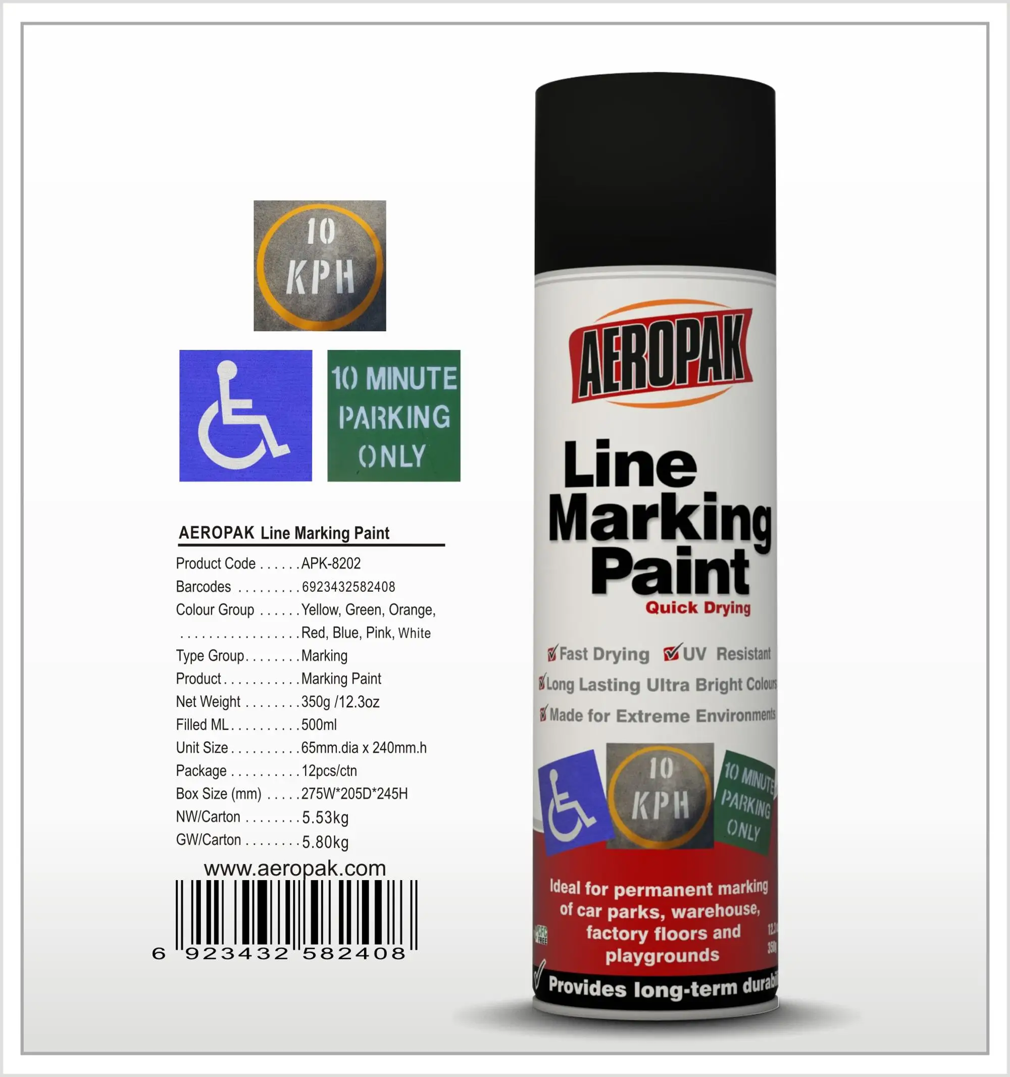 AEROPAK road Line Marking Spray Paint with nice price
