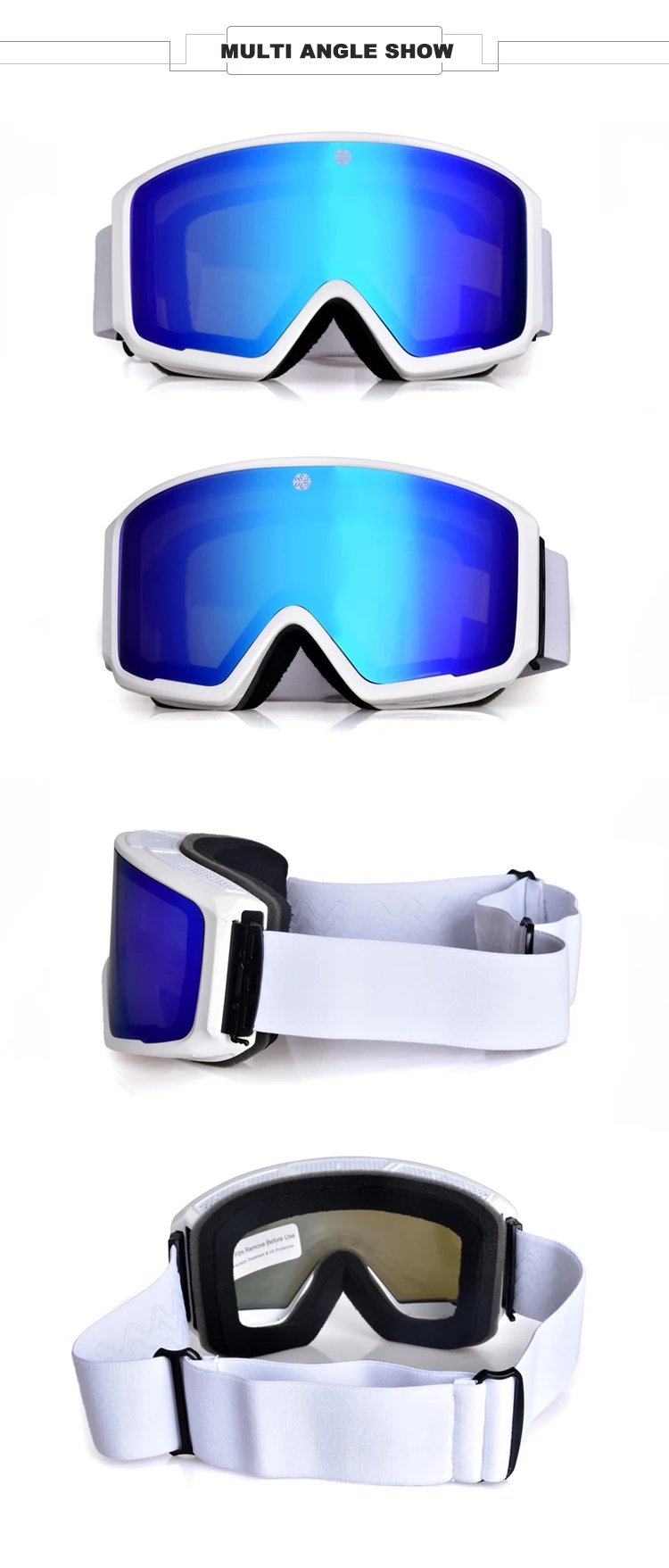 System Lens Ski Goggles Elastic Band Snap Joint Snow Goggles