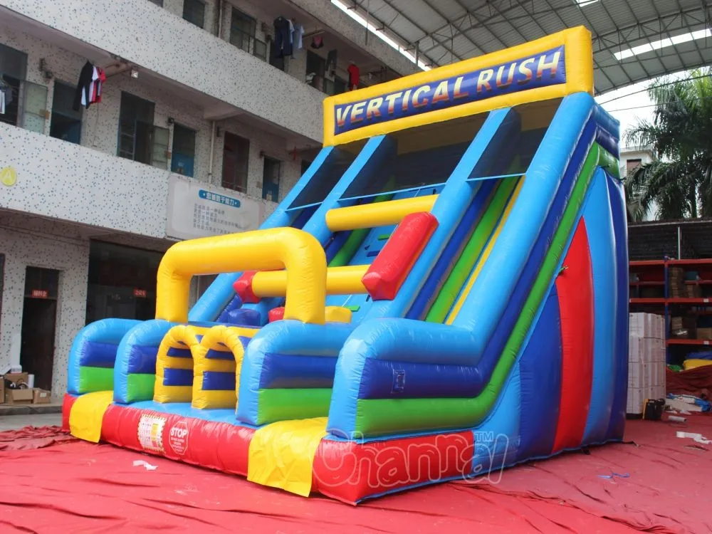 2019 New Design Beautiful Vertical Rush Slide Jumping Bounce Castle