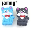 Smart cat blue color and grey color kids drawer knob , furniture door pulls, small cute handles