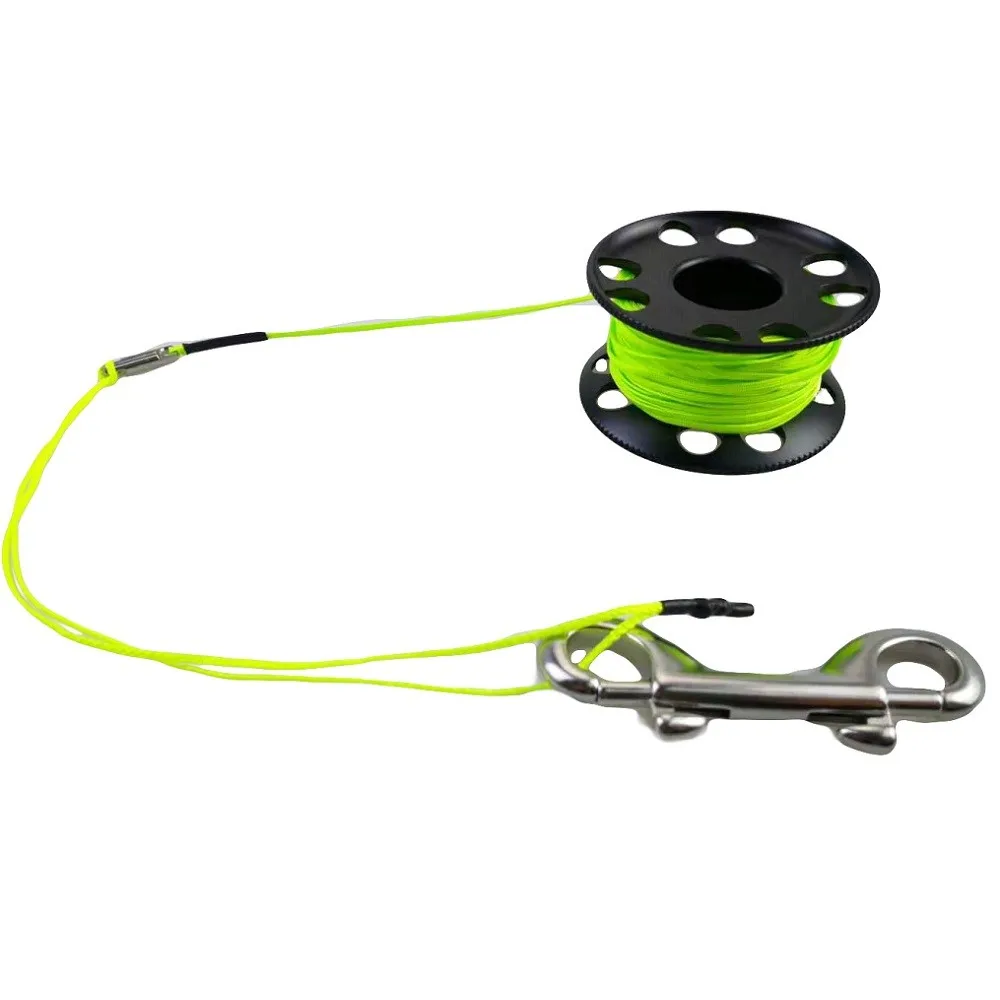 Diving Equipment Finger Spool Reel 30m High Intensity Fluorescent Green