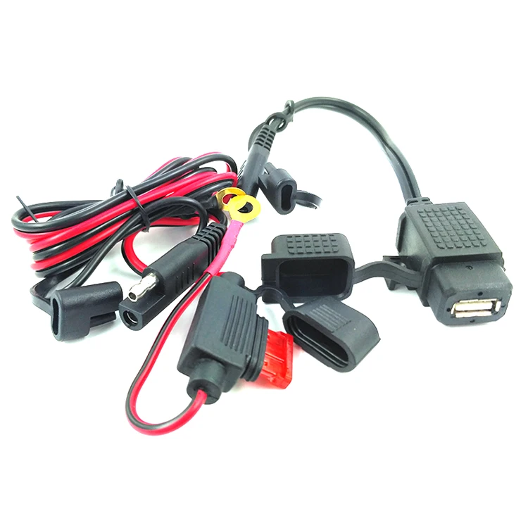 Sae To Usb A Cable Adapter Inline Fuse Waterproof Motorcycle Usb Charger Buy Motorcycle Usb