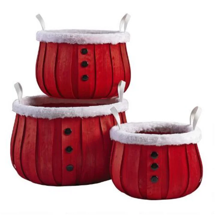 Christmas Split Wooden Bushel Basket With Handle Buy Bushel Basket
