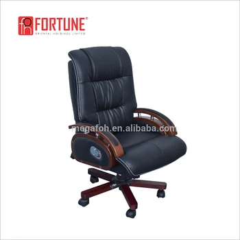 Ethiopia Classic Office Furniture Antique Wood Base Inclinable Swivel