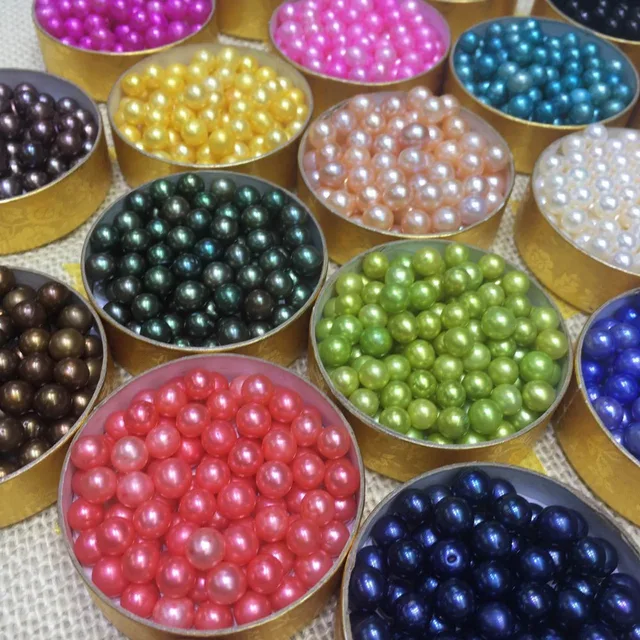 perfect natural 6-7mm colorful loose roung half hole full hole