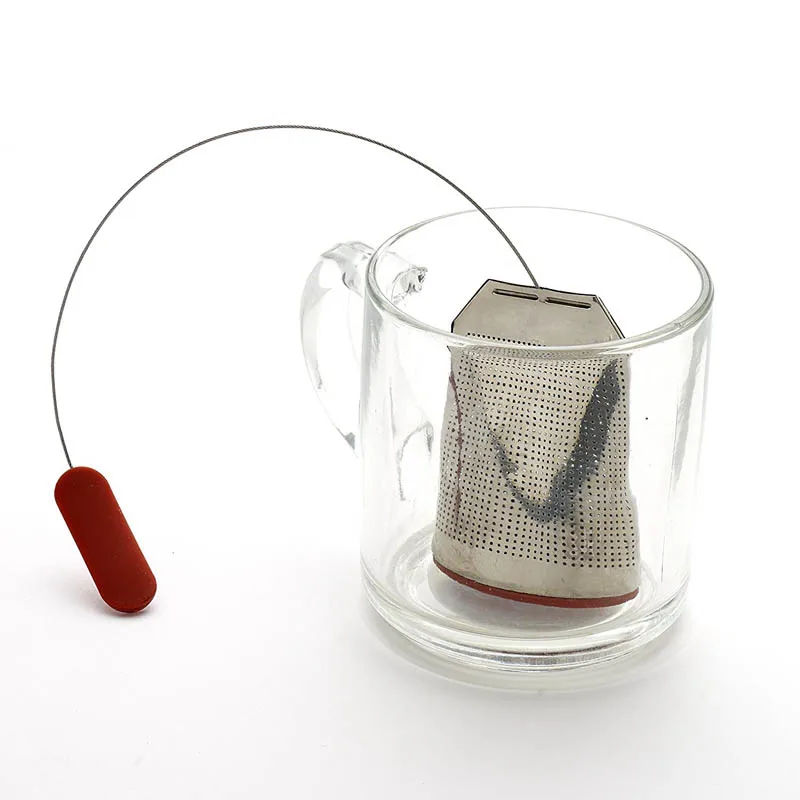 Black Reusable Tea Bag Stainless Steel Wire Mesh Tea Infuser Strainer
