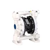 Small PP sludge pump air suction operated double drum sulfuric acid diaphragm pump with optional pump parts for sale