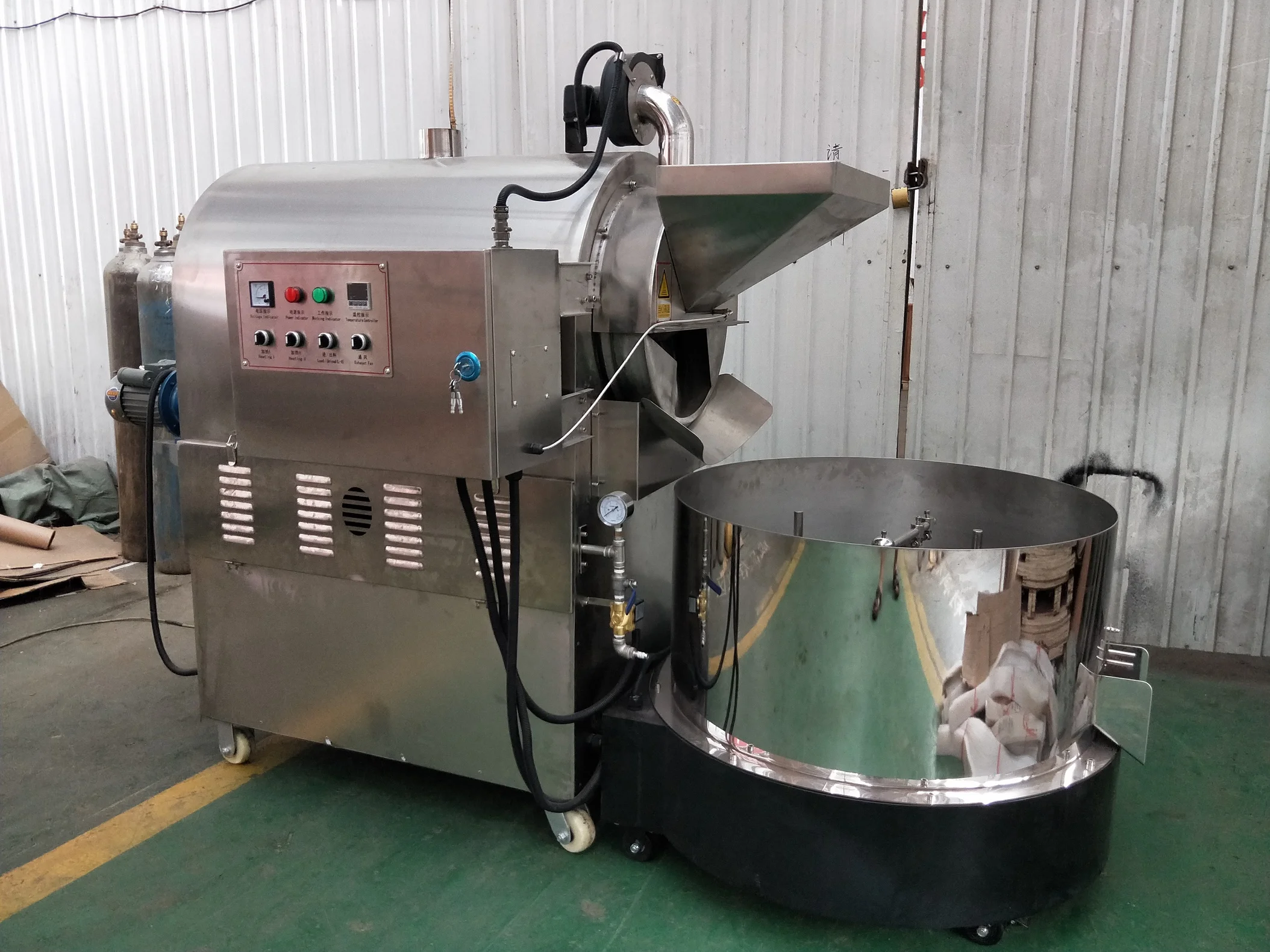Cocoa Bean Roaster Machine With Big Cooling Tray Capacity 30500kg Per