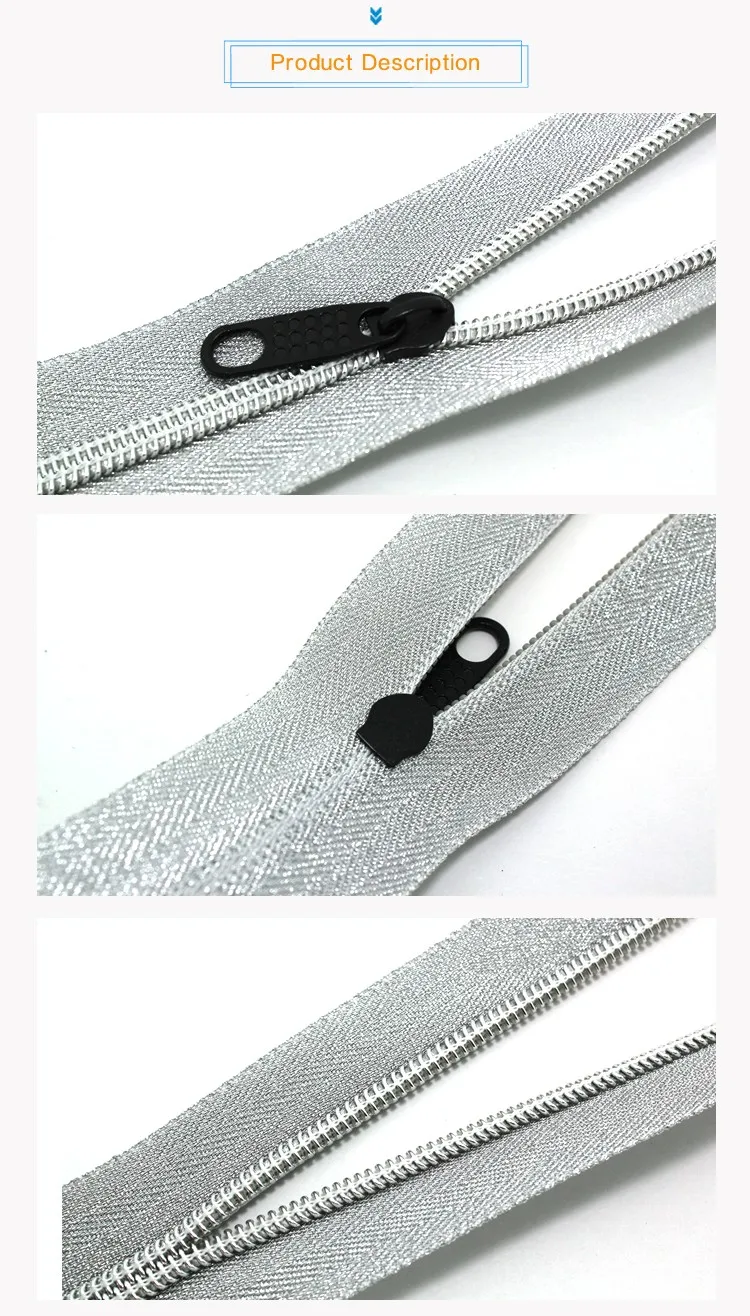 High Quality Silver Or Customized Wholesale Nylon Open End Reverse Coil