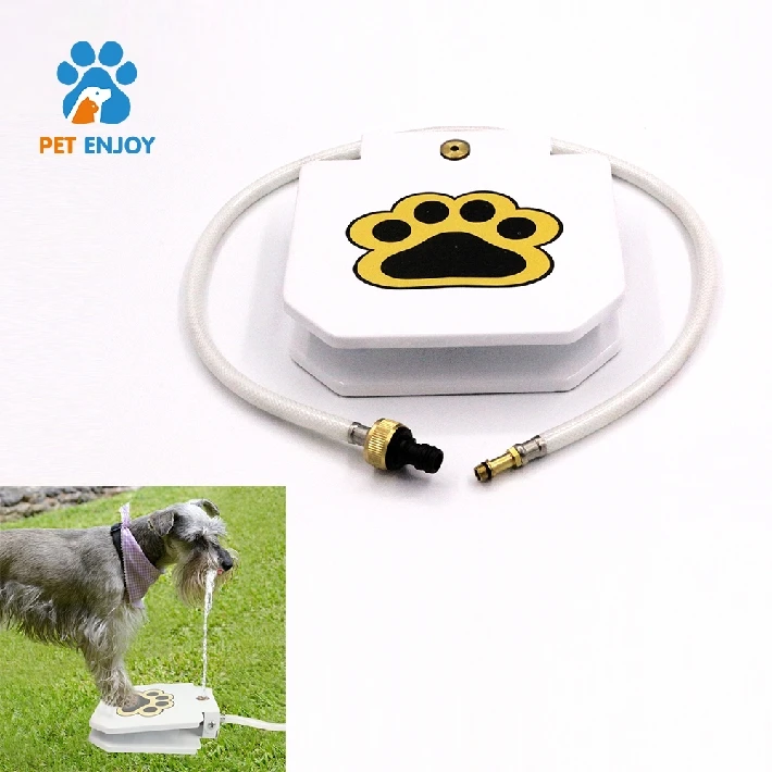 Pet Feeder Dogs Cats Drinking Water Fountain for Outdoor Garden, Pet Step on Drinking Water System