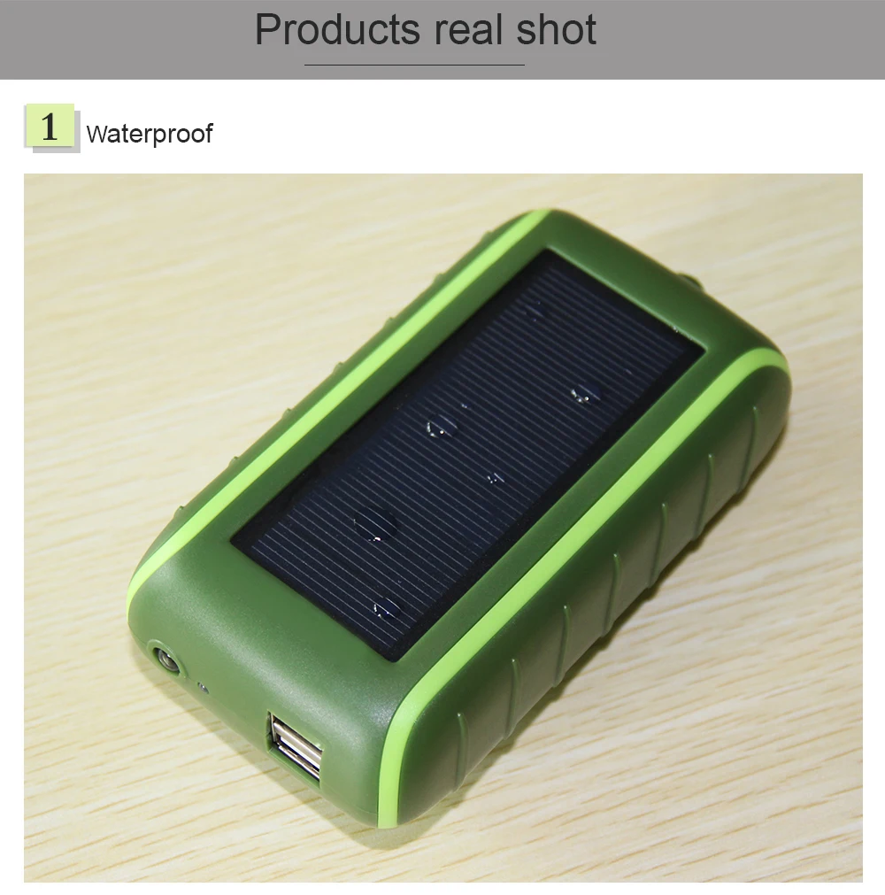 2019 Trending Products Portable Solar Waterproof Power Bank with LED Flashlight - ANKUX.COM