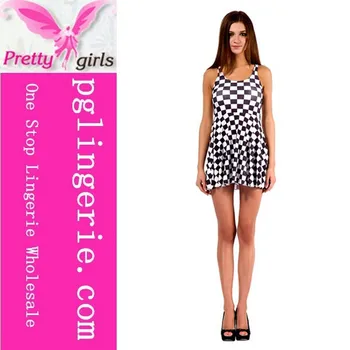 black & white checkered dress