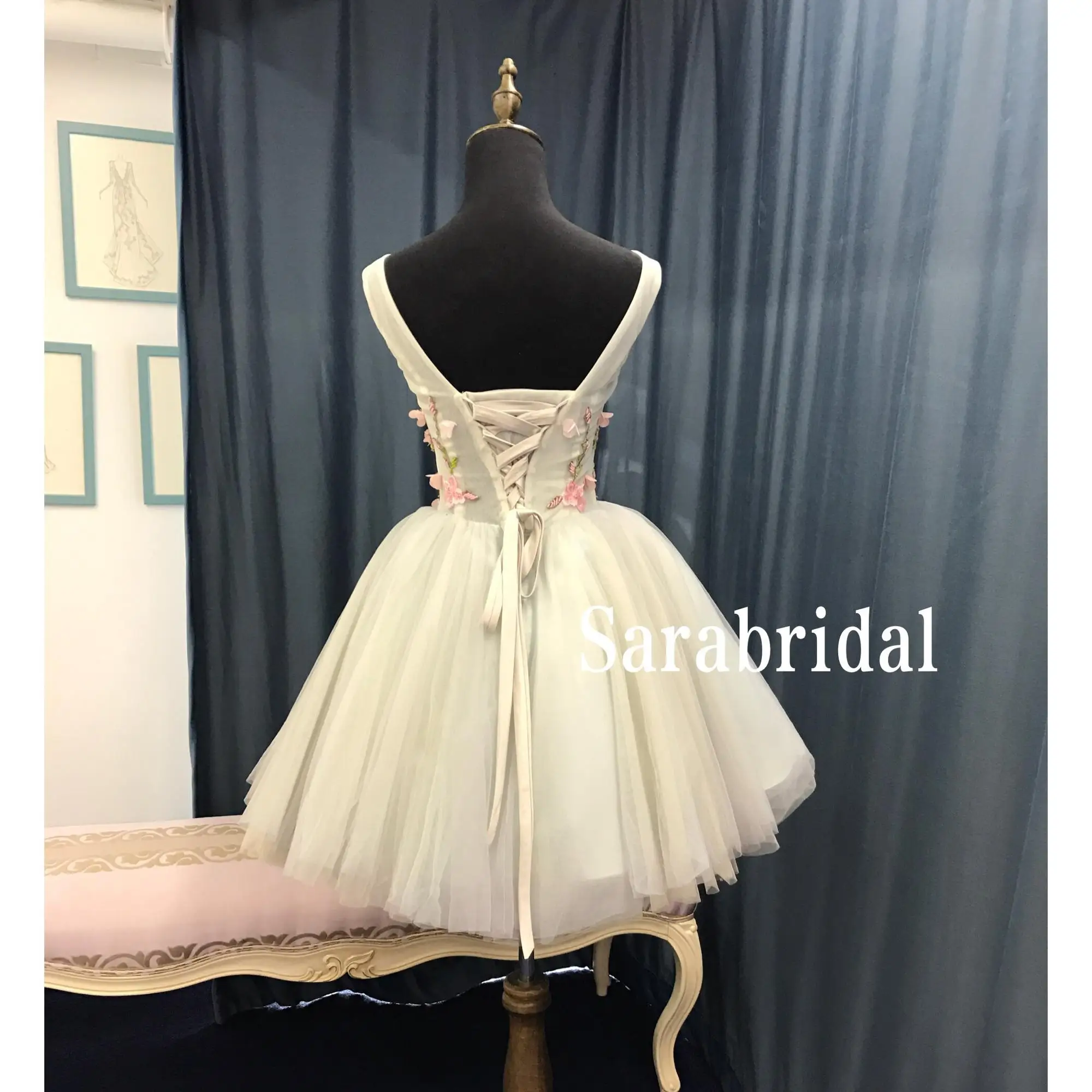 Plus size above knee length backless bridesmaid dress/weddings bridesmaid dress/bridesmaid dress plus size/backless bridesmaid dress