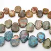 Natural agate stone side hole irregular water drop shape tower chain 2